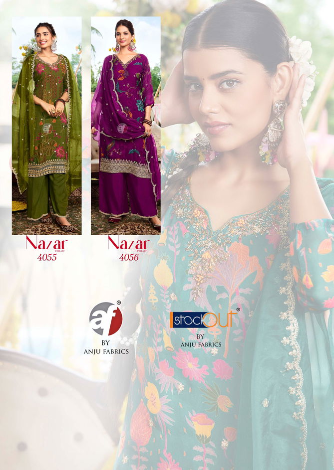 Nazar Vol 7 By Af Organza Digital Print Kurti Bottom With Dupatta Wholesale Shop In Surat
